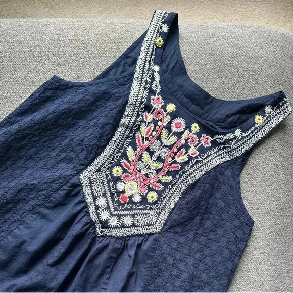 Anthropologie Maeve Navy Tisa Swing Dress Size 2 - Picture 8 of 9